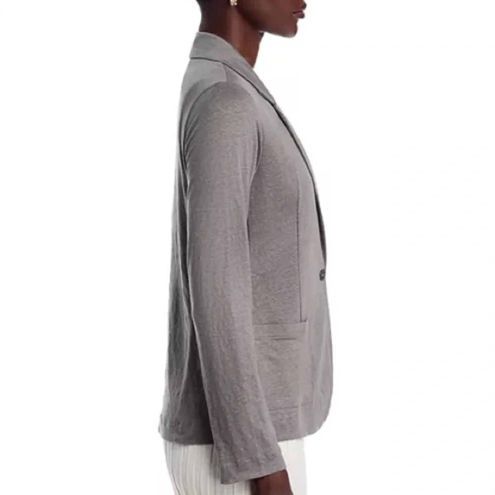 Majestic Filatures Women's Fitted Linen Blazer in Orage Size 2 - Picture 3 of 8